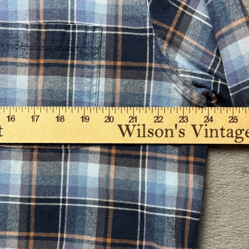 Weatherproof Vintage Shirt Mens XL Blue Brown Plaid 100% Cotton Button Down - Picture 5 of 8